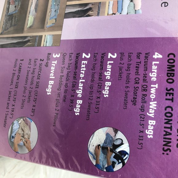 Storage Bags 11 Combo Set Vacuum Seal and Roll up - Picture 3 of 3